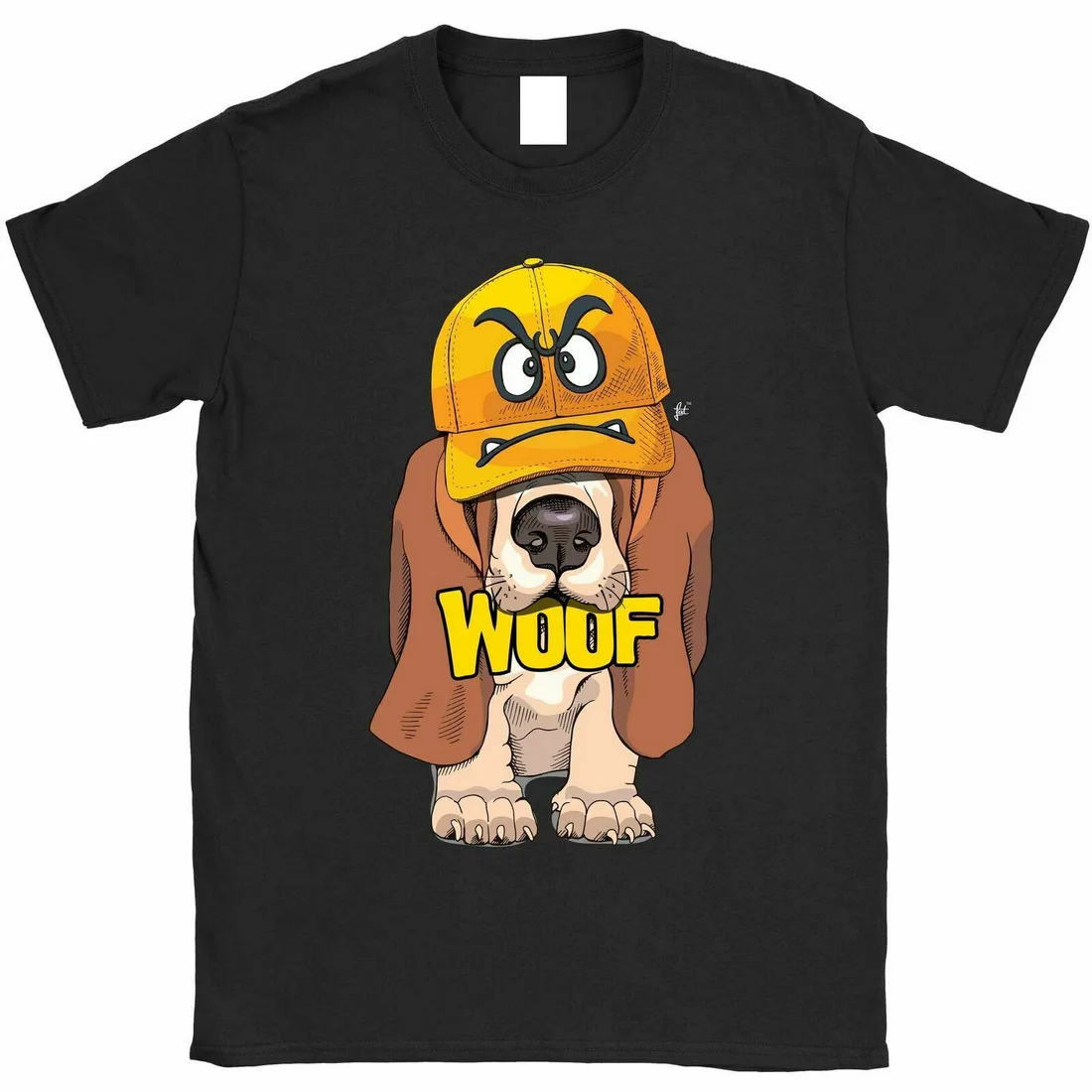 Bassett Hound Puppy bearing Angry Face cap Woof мужские топы Футболка Harajuku хип-хоп |