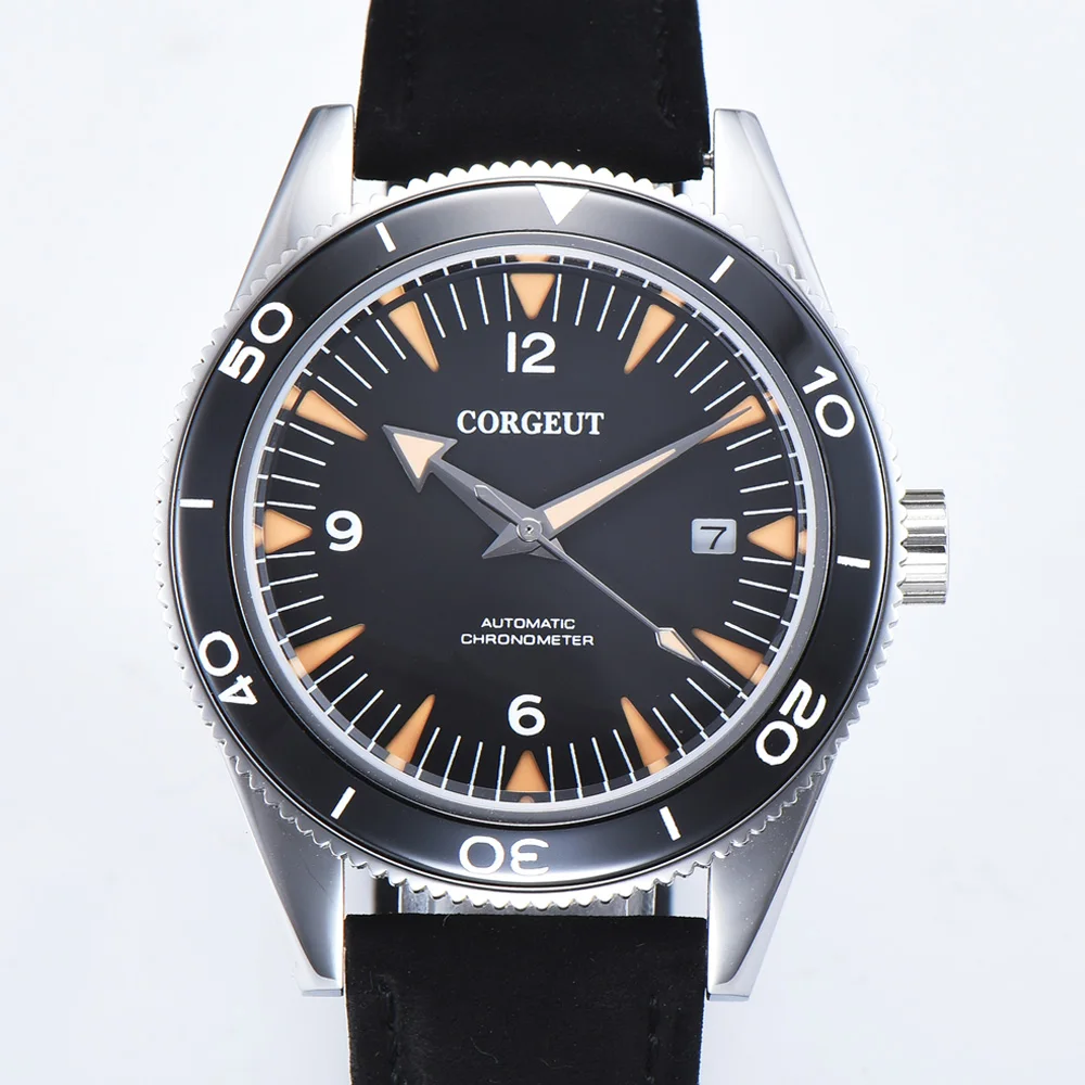

Corgeut 41mm Automatic Mechanical Watch Men Luxury Brand Military 007 Clock Leather Strap Luminous Waterproof Wristwatch Men