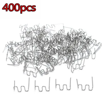 

400Pcs Wave Staples Stainless Steel Silver Repair Plastic Clamp Replacement