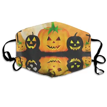 

Face Mask Halloween Pumpkin Parttern Designer Cycling Half Face Earloop Ski Mask For Boys