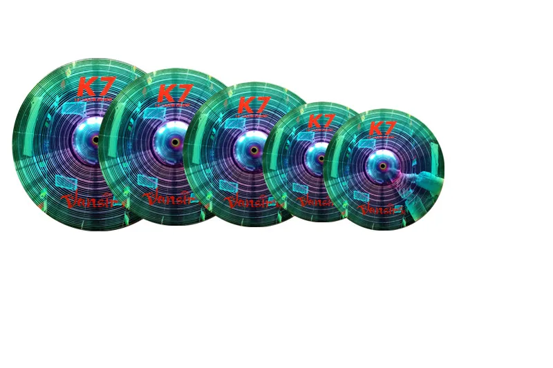 Vansir 5 Pieces Alloy Cymbals Set Colorful 14" Hi-hat + 16"+18"Crash +20"Ride+Bag for Practice
