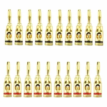 

Newest Plug Connector Gold plated Musical Speaker Cable Wire Screw Banana Plug Connector