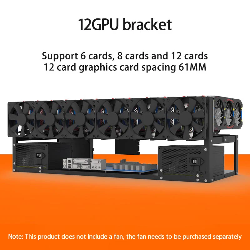 6 Cards 8 Cards 12 Graphics Card Fixing Bracket Open Dual Power Supply GPU Graphics Card Cooling Frame Fixing Frame