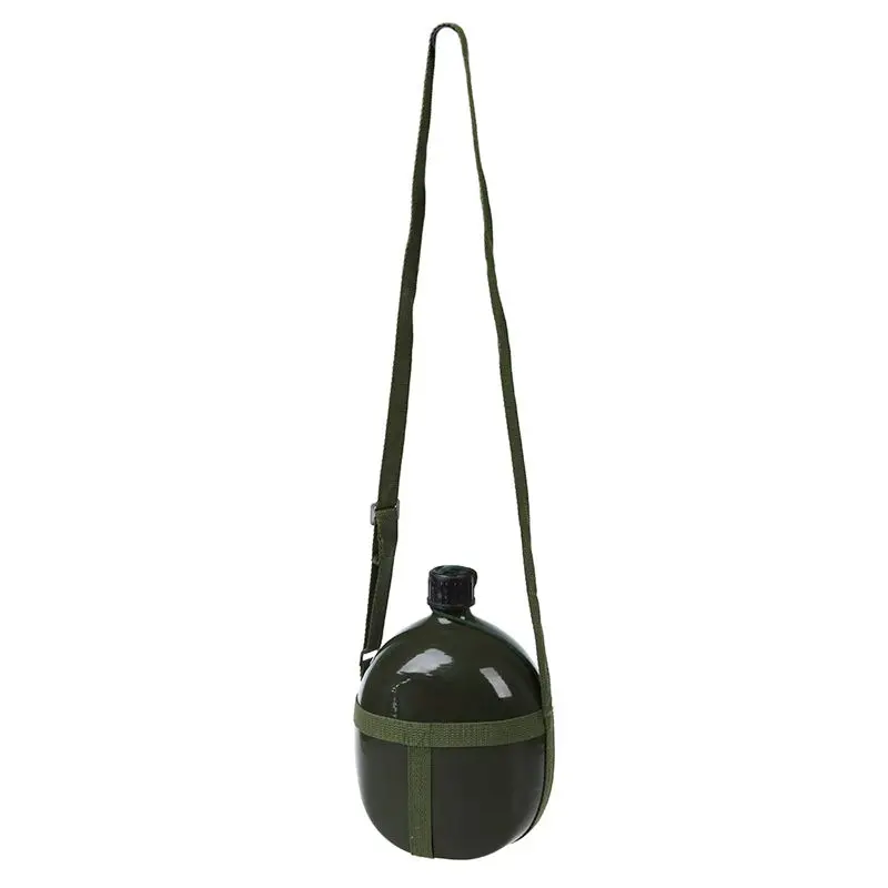 Пешие прогулки 2.5L емкость Военная столовая чайник армейский зеленый с плечевым ремнем