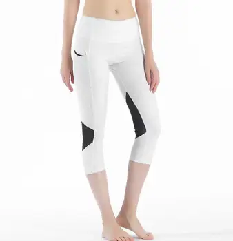 2020 woman capris 4 way stretch fabricl pant sexy gym mesh splice leggings 3