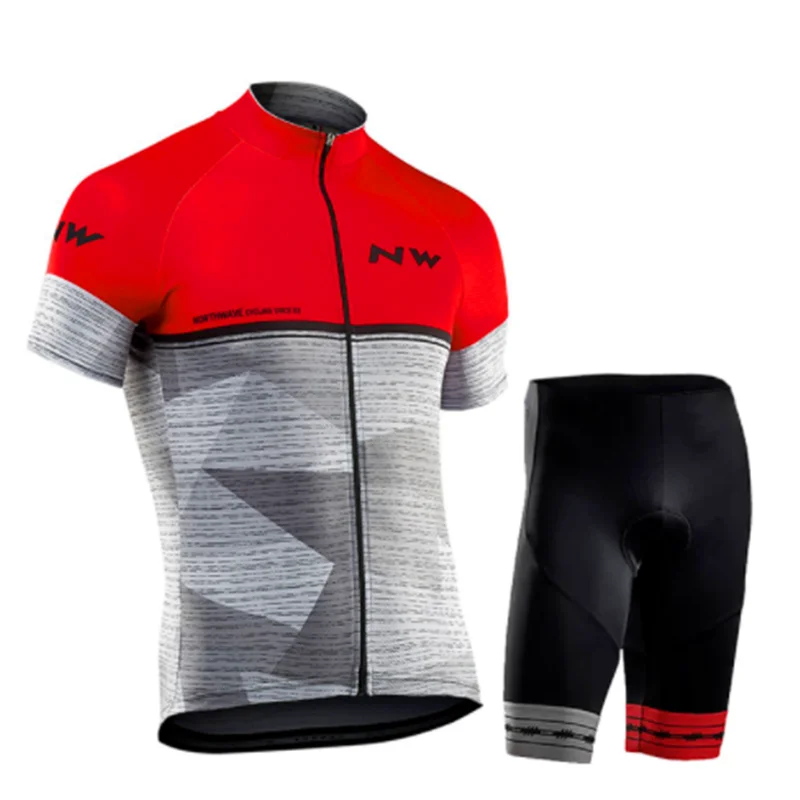 Мужская NW команда Велоспорт Джерси летний короткий рукав Комплект Одежда для велоспорта Ropa Ciclismo быстросохнущие 9d велосипед комбинезон - Цвет: Cycling suit