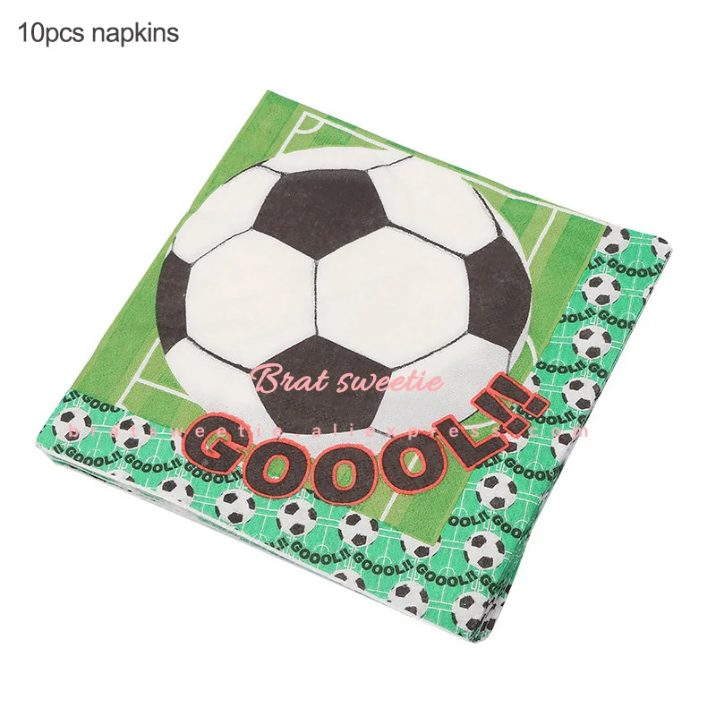 football napkins Футбольная тематическая вечеринка, одноразовая посуда, бумажные тарелки, для детского душа, для детского дня рождения, украшения, принадлежности, сувениры, подарочный пакет - Цвет: football napkins
