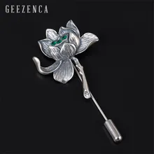 925 пробы, тайская Серебряная циркониевая брошь в виде лотоса, хорошее ювелирное изделие для женщин, ручная работа, винтажная Цветочная офисная брошь, вечерние, подарок