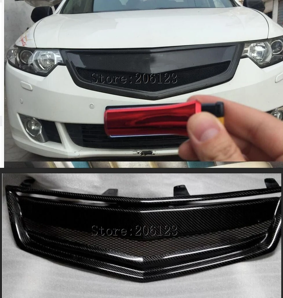 

Black carbon fiber Front Grille Around Trim Racing Grills Trim For Honda Accord MK8 Spirior 2009-2012