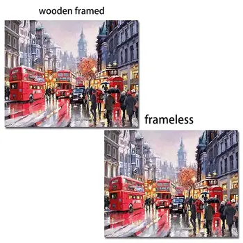 

Rainy Street DIY Digital Oil Painting By Numbers Canvas Wall Picture Home Decor