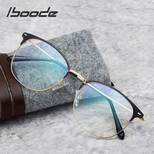 Iboode, новинка, металлическая оправа, очки, мужские очки, прозрачные линзы, очки, оптическая близорукость, очки для женщин