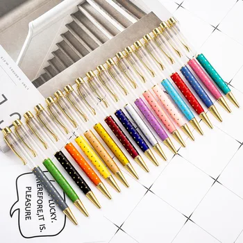 

30 pcs per set Wholesale Metal Ball Point Pen Handmade DIY Heart-Shaped Ballpoint Pen Creative Gift Metal Rotating Ballpoint Pen