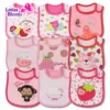 9pcs/set Baby Girl Boy Feeding Bibs Waterproof Apron Cartoon Towel Kids Toddler Dinner baberos Bandanas Burp Cloths 1