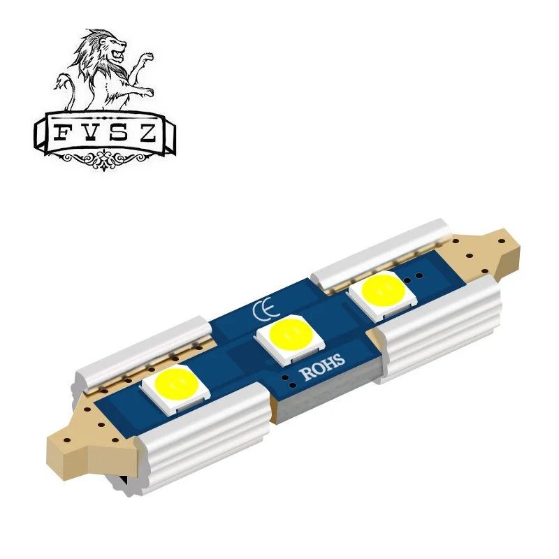 2 шт. Festoon 31mm светодиодный 3 SMD 6500k автомобильные лампы для чтения 3030 белый