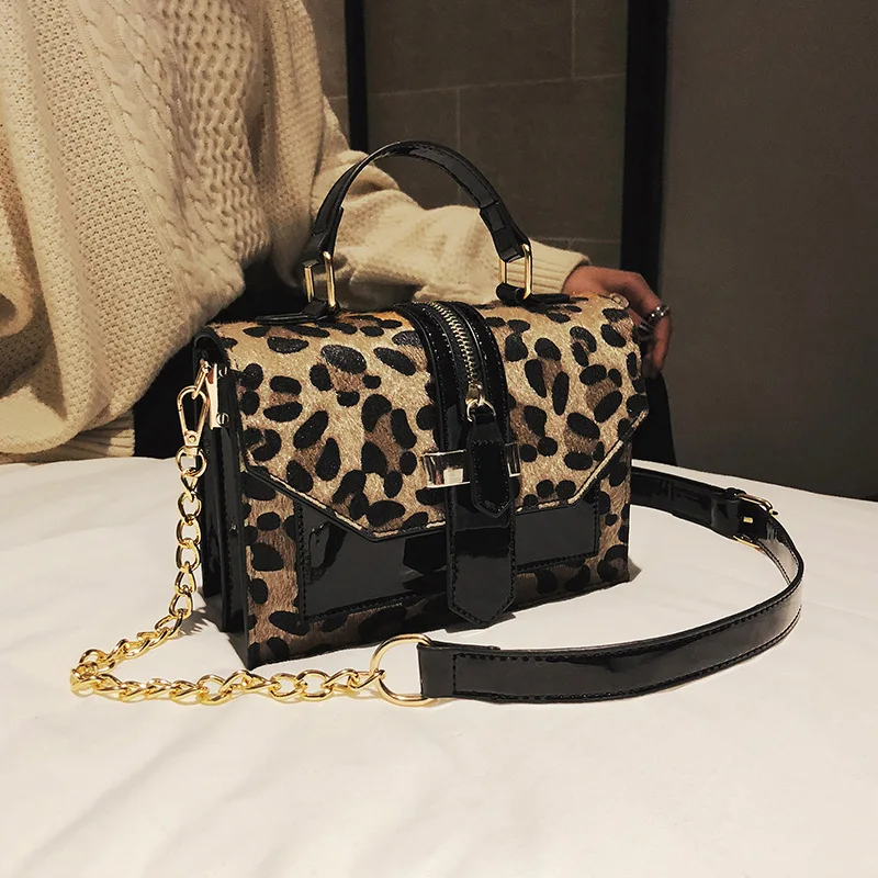 Leopard Print Small Flap Bags Women Bag Over Shoulder Luxury Handbags Women Bags Designer Lady Leather Plush Messenger Bag