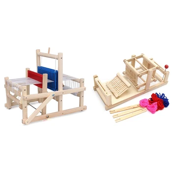 

2set Wooden Traditional Weaving Loom Children Toy Craft Educational Gift Wooden Weaving Frame Knitting Machine