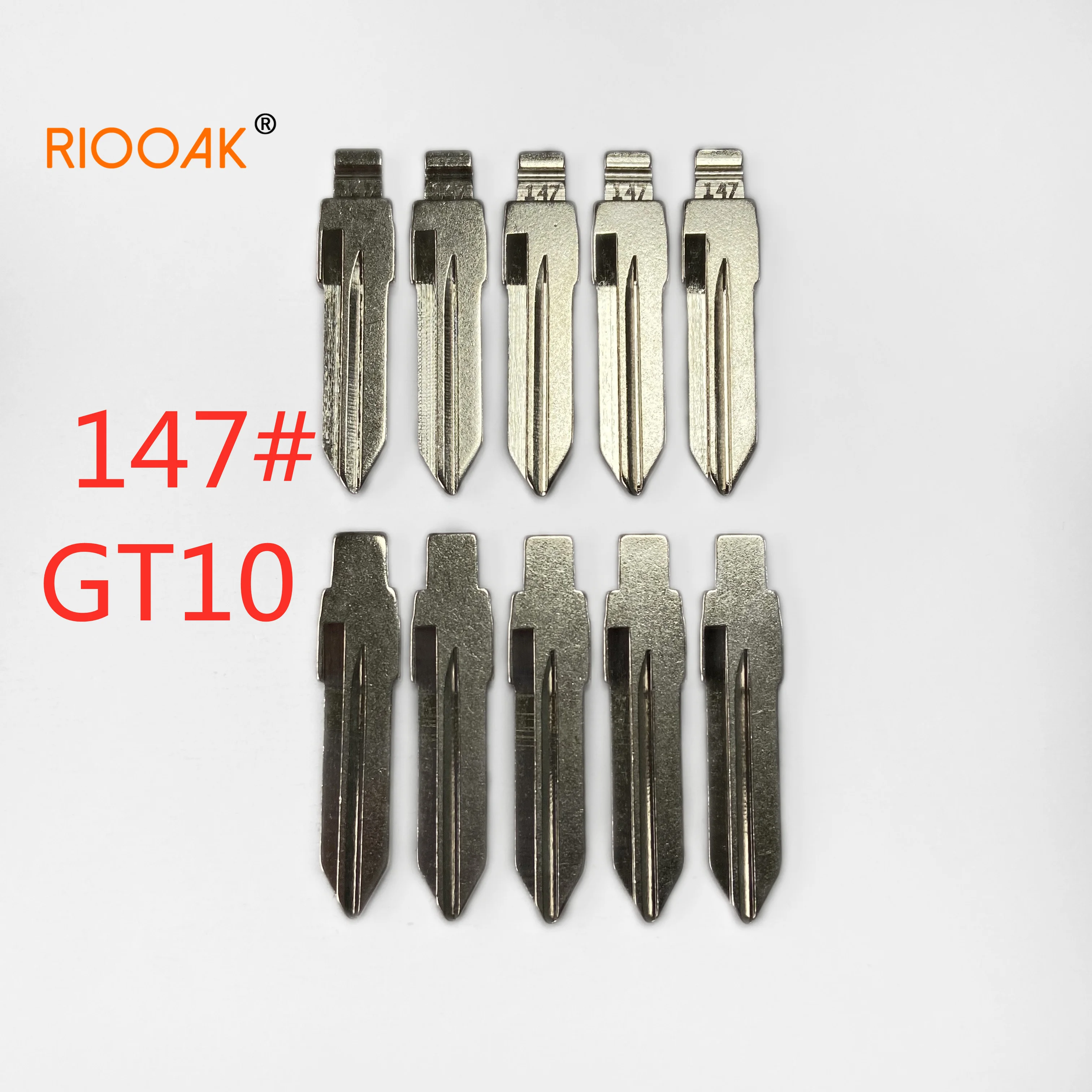 RIOOAK 10pcs/lot #147 lishi GT10 Metal Blank Uncut Flip KD VVDI Remote Key Blade For IVECO Auto Replacement Parts Interior parts