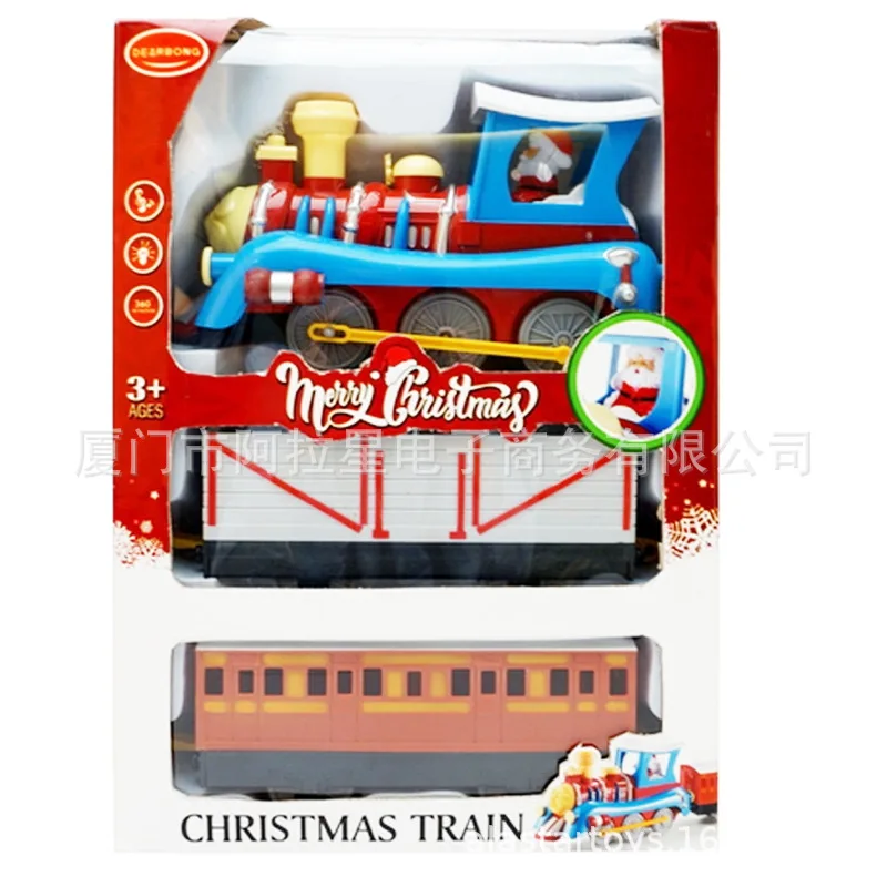 

CHILDREN'S Toy Small Train Electric Universal Christmas Train Set Children'S Educational Toy with Light And Music Small Train