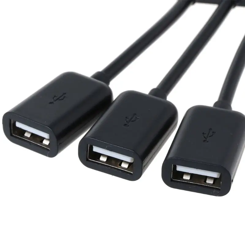 3 в 1 Многофункциональный микро-usb хост-хаб кабель мужчина к женскому USB 2,0 OTG адаптер для samsung huawei Macbook iPad Smart Cellphon