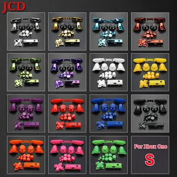 

JCD For Xbox One S Replacement Full Chrome Buttons Kit RT LT RB LB ABXY D-Pad Trigger Analog Stick Cap Parts for Xbox One Slim