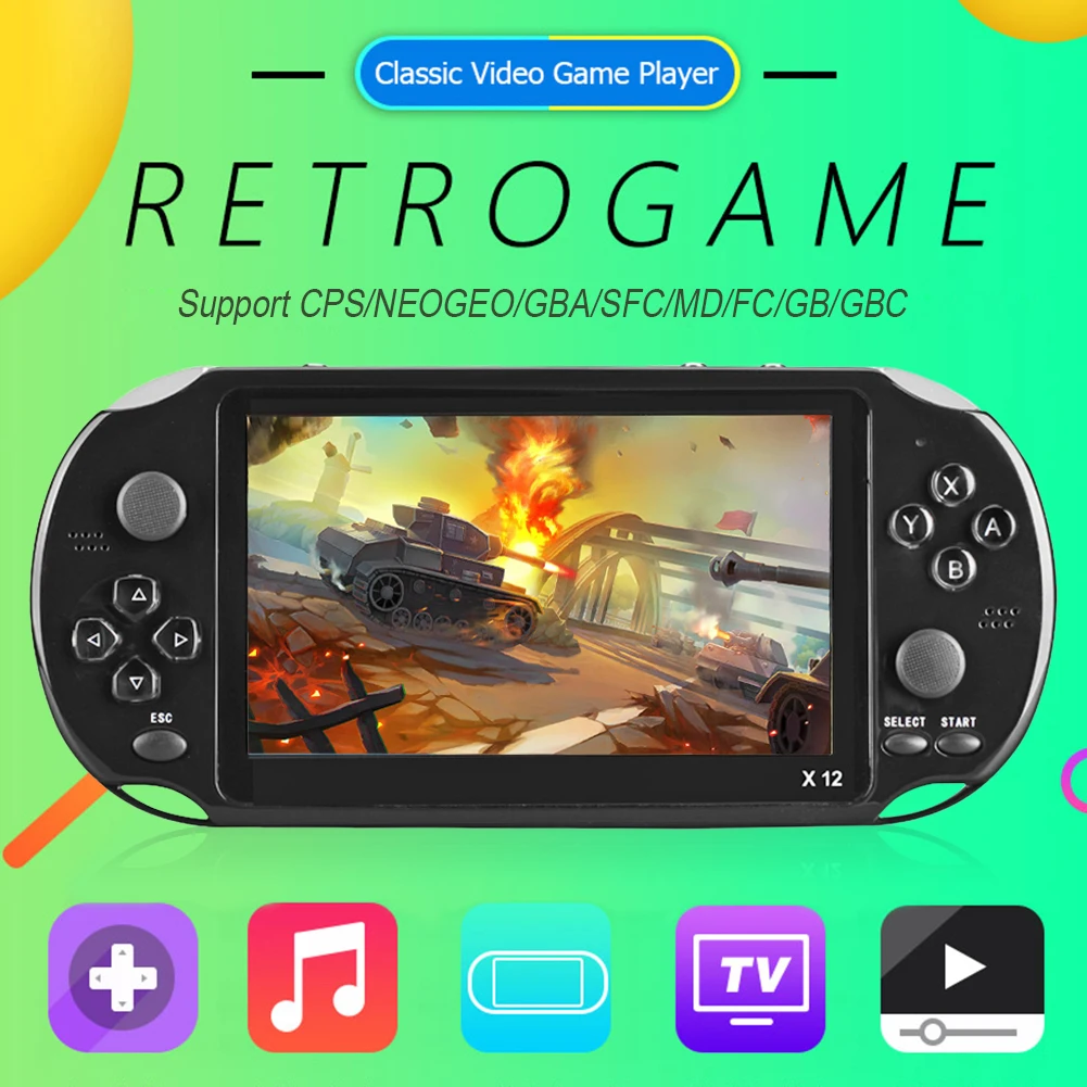 Портативная игровая консоль POWKIDDY X12 игровой плеер 8G 2500/3000 аркадных игр поддержка