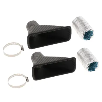 

Set of 2 Air Intake Pipe, Car SUV Air Intake Pipe Kit, Front Bumper Turbo Turbine Inlet Pipe, Air Funnel Kit w/ Clamp