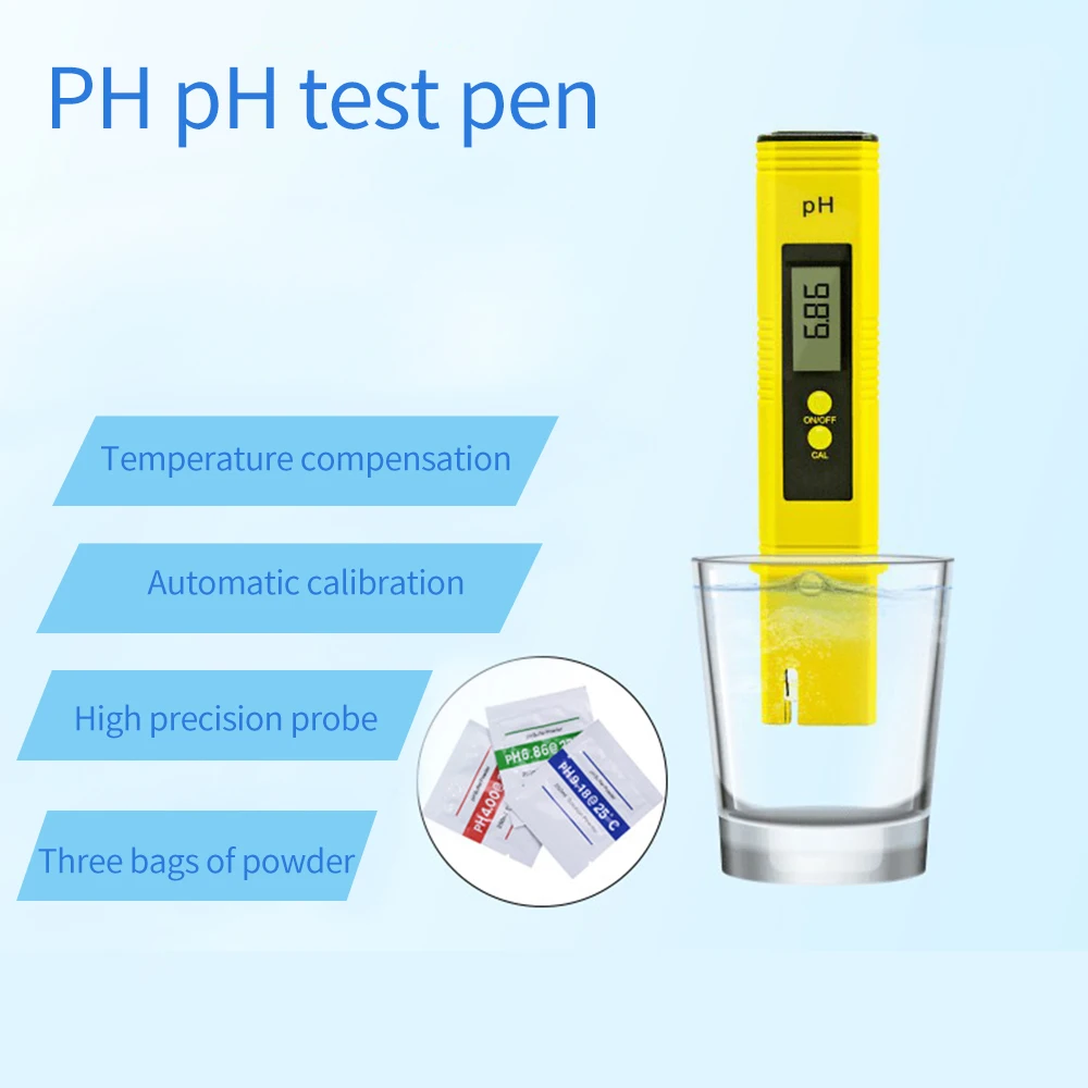 

PH TESTER Accuracy 0.01 Digital PH Meter Tester For Water Food Aquarium Pool Hydroponics Pocket Size PH Tester Large LCD Display