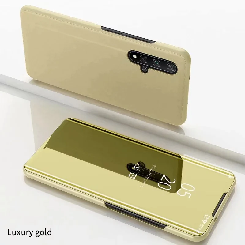 Gold Умный зеркальный Чехол С Откидывающейся Крышкой для samsung Galaxy Note 10 Pro A10 A20 A30 A40 A50 A60 A70 A80 A90 S8 S9 S10 плюс S10E Зеркало Обложка - Цвет: Gold