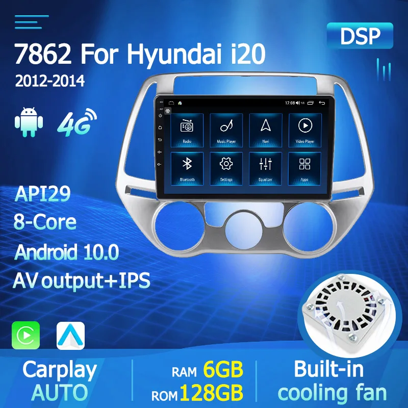 Radio Android 10" Para Hyundai I20 2021-2022 - Con CarPlay, Android Auto, GPS, 4G, Cámara Trasera