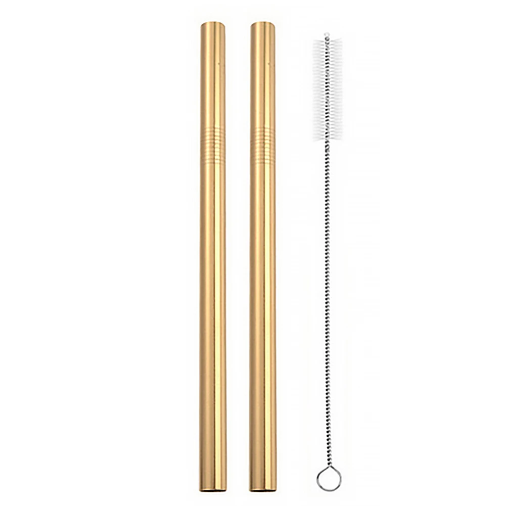 2pcs 1brush Многоразовый металлический питьевой соломы высокого качества соломка из нержавеющей стали большая жемчужина молоко чай сок прямой напиток бар вечерние аксессуары - Цвет: 2pcs 1brush