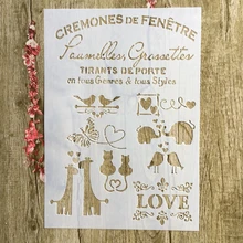 29 * 21cm deer love Bird cat DIY Stencils Wall Painting Scrapbook Coloring Embossing Album Decorative Paper Card Template Correction Supplies 29 * 21cm deer love Bird cat DIY Stencils Wall Painting Scrapbook Coloring Embossing Album Decorative Paper Card Template Correction Supplies