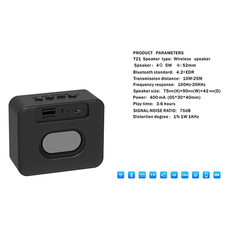 Wireless Bluetooth Speaker Outdoor Portable ABS U Disk Audio Phone Computer Speaker