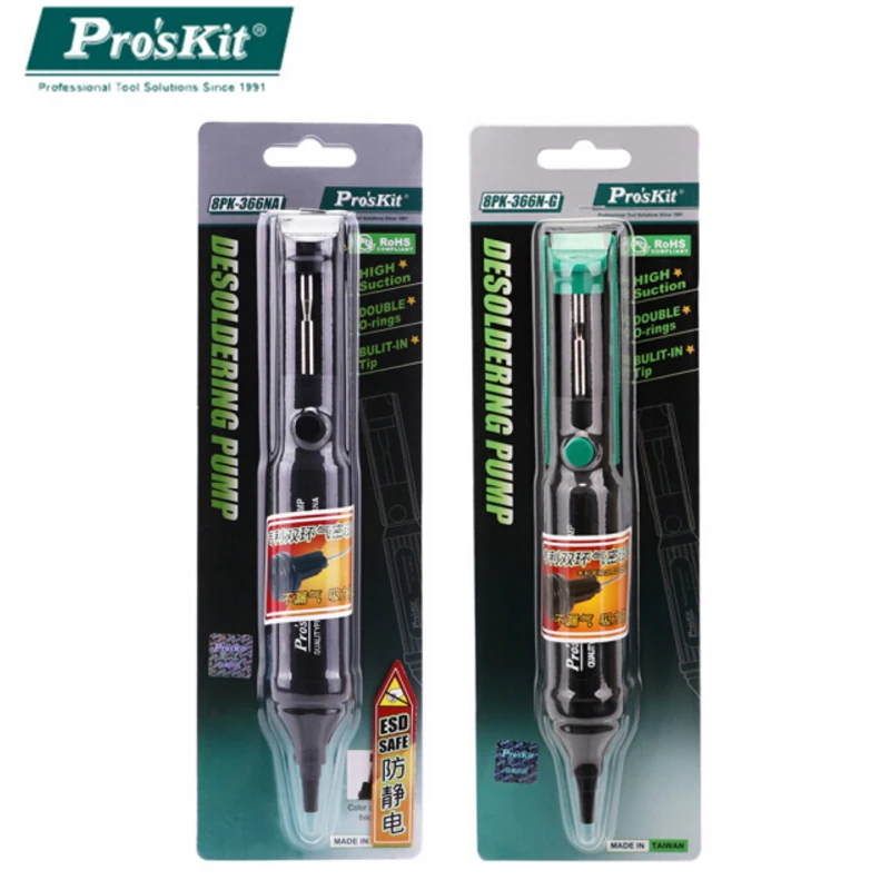 

Proskit High suction 30cm-Hg solder sucker double O-rings desoldering pump desoldering gun anti-static Hand Welding Tools