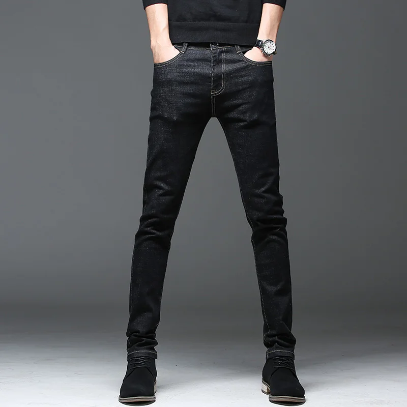 Мужские джинсовые брюки мужские джинсовые штаны MOOWNUC осенние классические обтягивающие джинсовые уличные джинсы для Slim Fit Дизайнерские повседневные Прямые