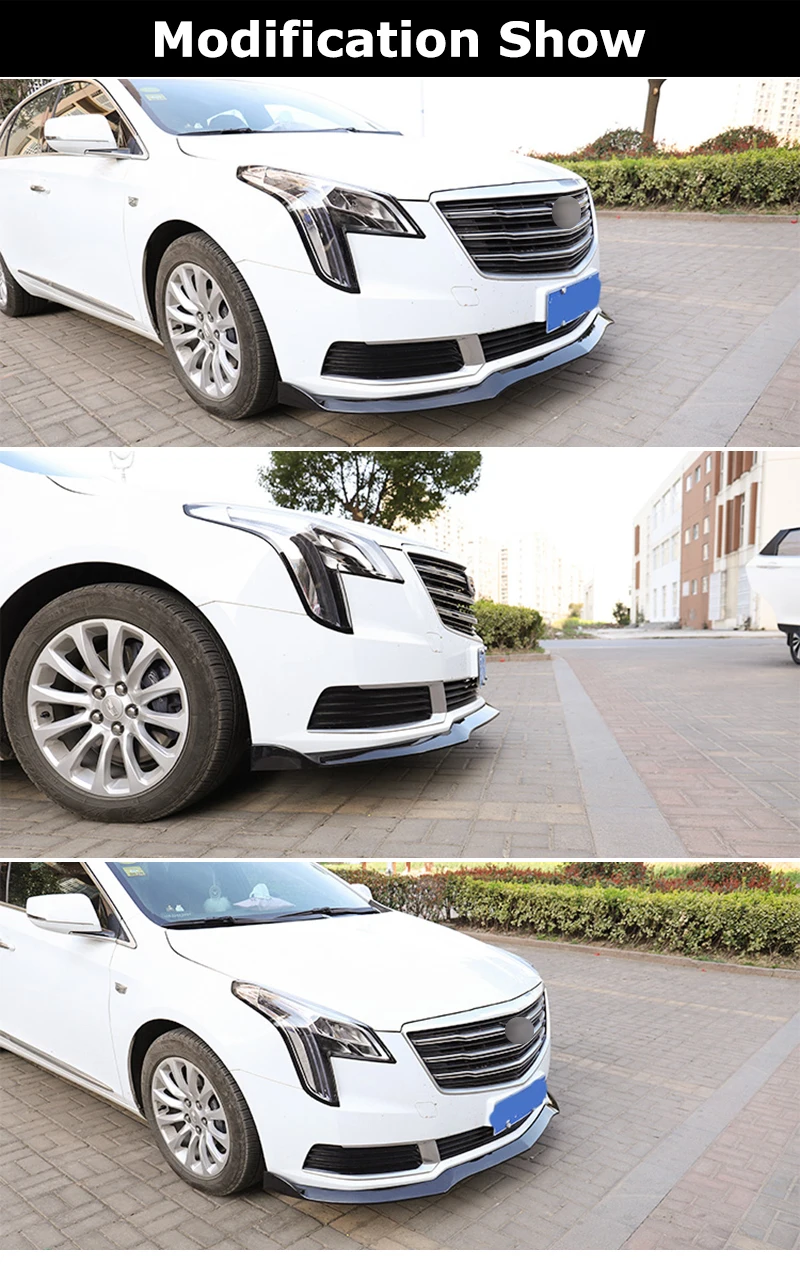 XTS 3 шт. ABS Материал углеродное волокно с передней лопатой бампер диффузор спойлер для Cadillac XTS
