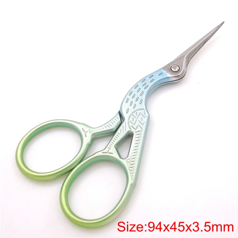 02-9.4cm Blue Винтажные ножницы из нержавеющей стали в европейском стиле, маленькие ножницы для вышивки крестом, аксессуары для шитья, домашняя вышивка, парикмахерские принадлежности - Цвет: 02-9.4cm Blue