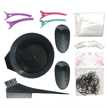 

11 Pcs/set Hair Dyeing Bolw Tool Kit Disposable Gloves Shawl Shower Hat Hairdressing Coloring Set
