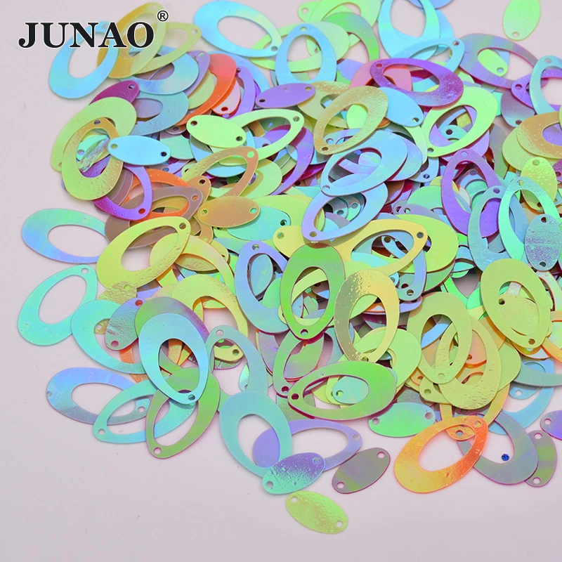 JUNAO 20g 14*22 Mix Color Oval Shape Sequins Flat Back PET Sequin Paillett Earing Pendant for Scrapbooking DIY Home Decoration | Дом и сад