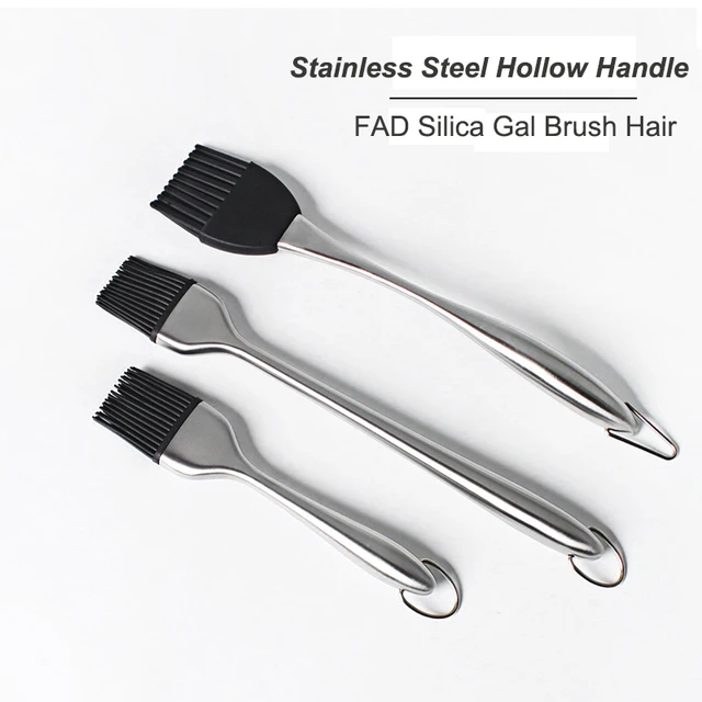 1 Pc Szilícium -Dioxid -Olajkefe Konyhai Főző Szerszámok Rozsdamentes Acél Fogantyú Barbecue Basting Olajkefe Konyha Diy Kiegészítők - Image 2