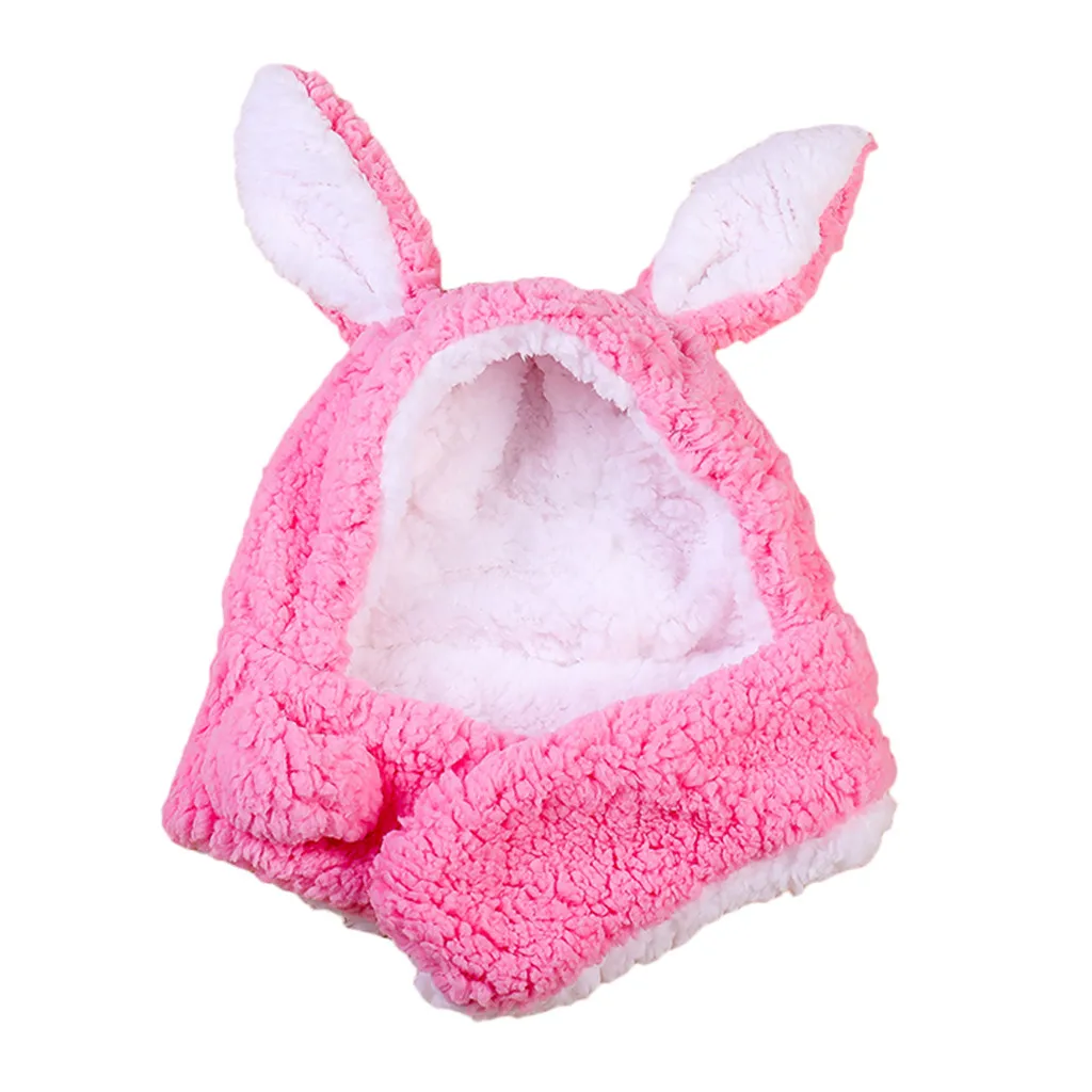 Вязаная шапка с ушами, защищающая лицо, шапки с горловиной, регулируемые шапки для маленьких девочек, Толстый модный комфортный шарф для новорожденных