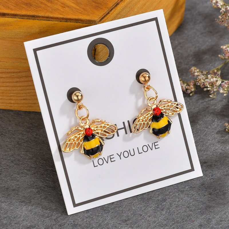 Trendy Womens Insect Bee Spider Earrings Planet World Map Earring Sun Flower Strawberry Balloon Korea Handmade Jewelry | Украшения и