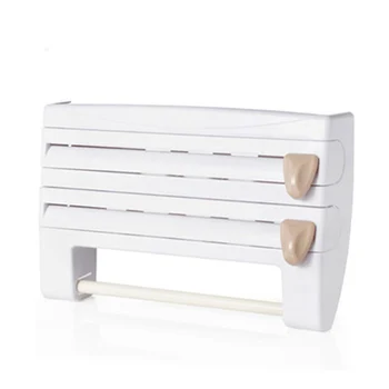 

BMBY-Kitchen Organizer Cling Film Sauce Bottle Storage Rack Tin Foil Paper Towel Holder Kitchen Shelf Plastic Wrap Cutting Tools