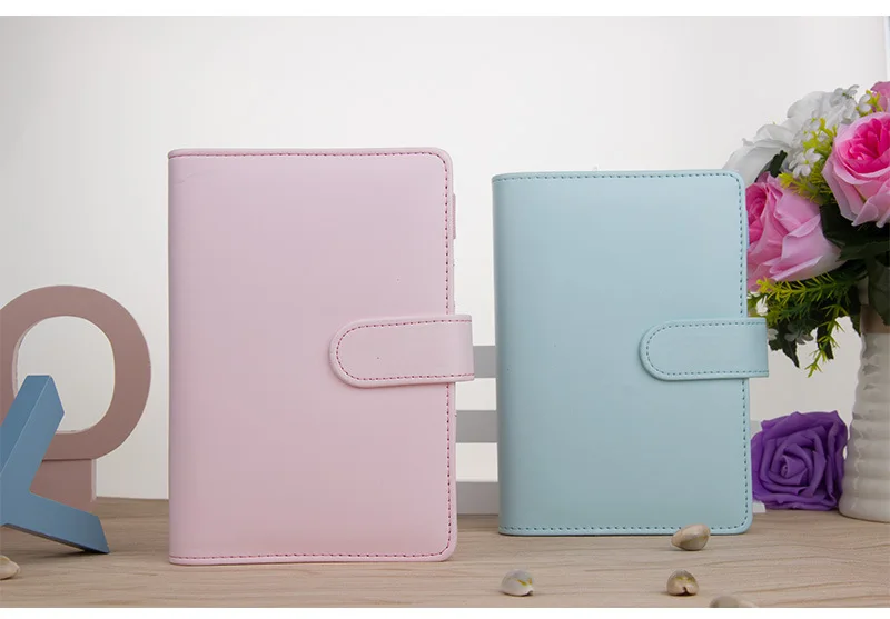 Cute Ring Stationery Business Notebook A5 A6 Genuine Leather Cover Loose Leaf Notebook Diary Travel Journal Sketchbook Planner (4)