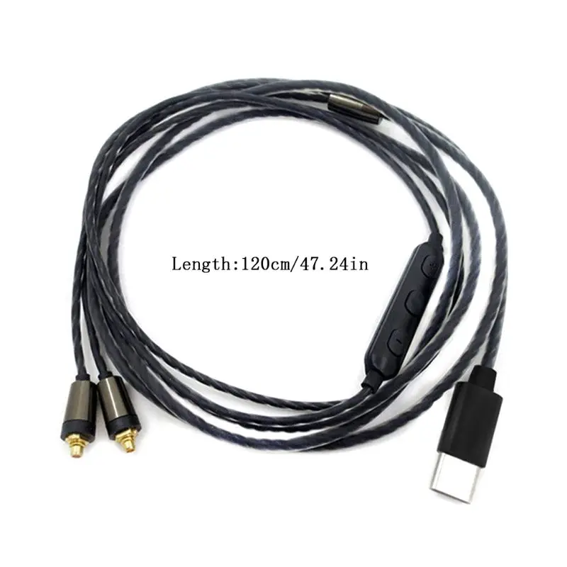 Тип-c MMCX кабель для наушников для SHure SE215/315/535/846 с микрофоном для huawei NOkia