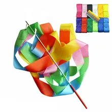 2 м/4M Красочные Тренажерный зал ленты для танцев художественной художественная гимнастика балет стример вертя стержень ручки для тренажерного зала профессиональный