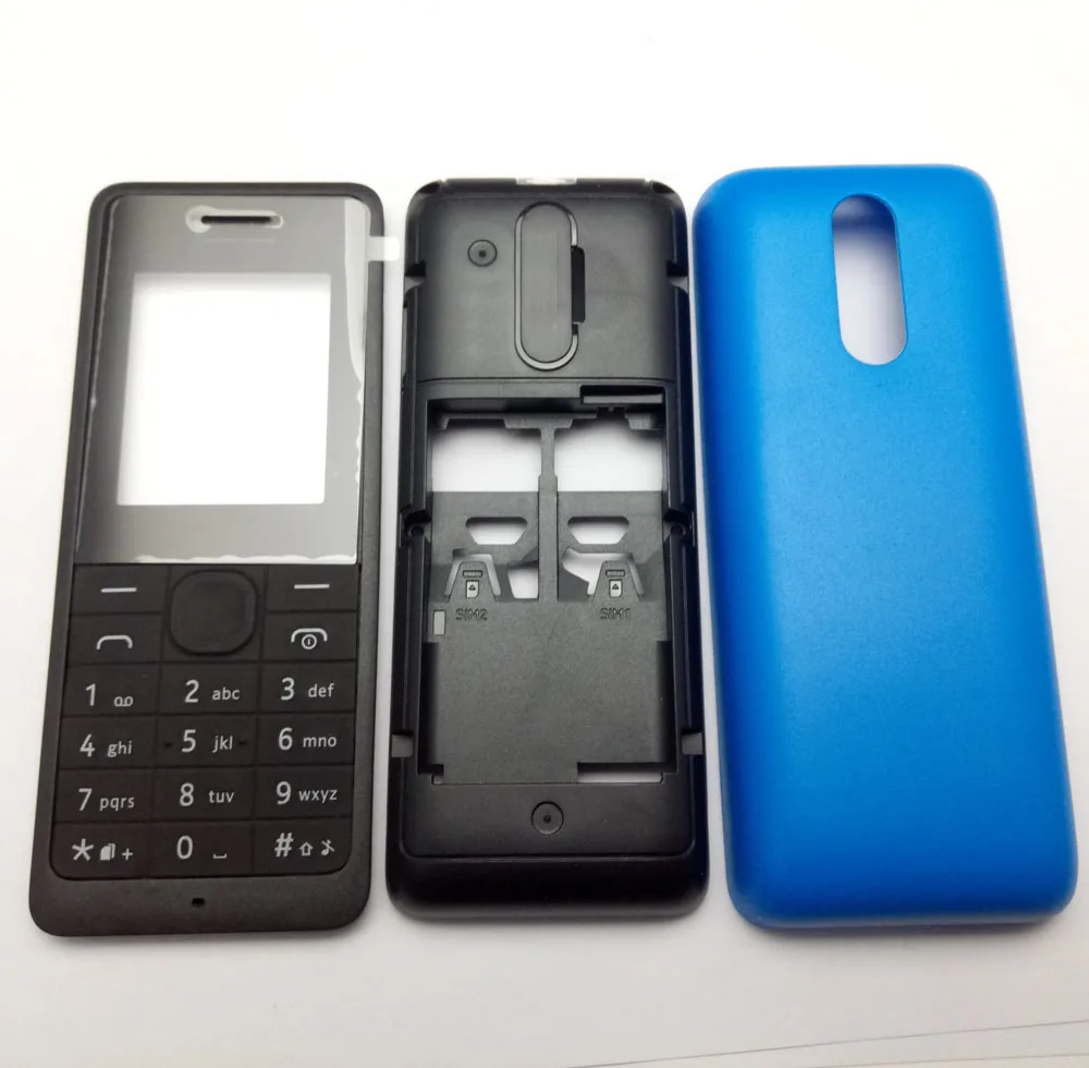 

New Phone Housing Cover Case (Front + Middle +Back Cover ) With English Or Russian Keypad For Nokia 107 + Tools
