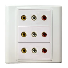 3 3RCA Connetors, настенная пластина, крышка розетки, настенное крепление, лицевая панель, разъем, порт для домашнего офиса, кабельная система