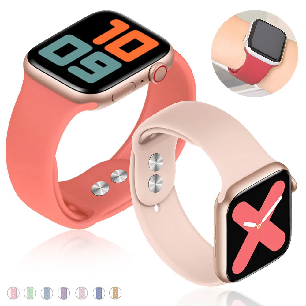 Какой ремешок для Apple Watch, ремешок, браслет серии 1 2 3 4 5, мягкий силиконовый сменный ремешок для iWatch 38 мм 40 мм 42 мм 44 мм