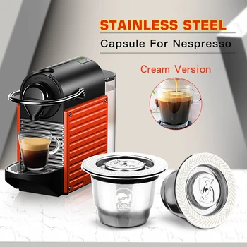 ICafilas para recargable Cápsula de café Nespresso Crema de café reutilizable nuevo recargable para filtro de café