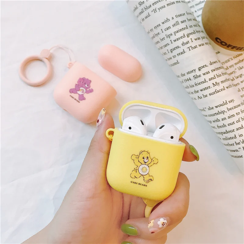 Конфета Медведь Кожа Чехол для airpods для удостоверения личности-2 1 Care Bears мягкие беспроводные bluetooth наушники earpods для airpod чехол защитный чехол с крышкой